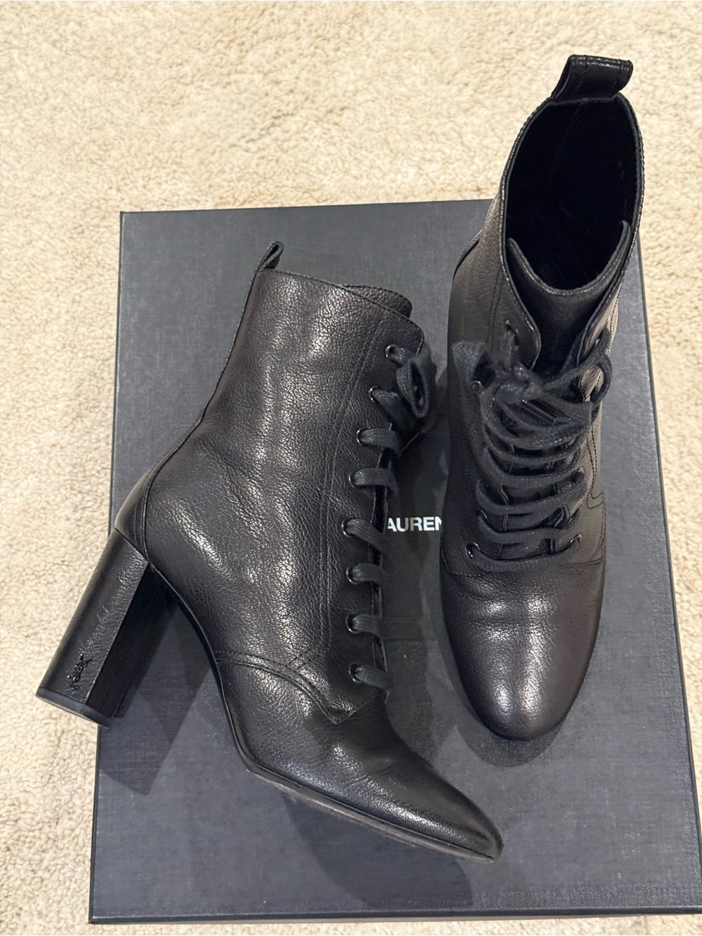 YSL Lace Up Boots